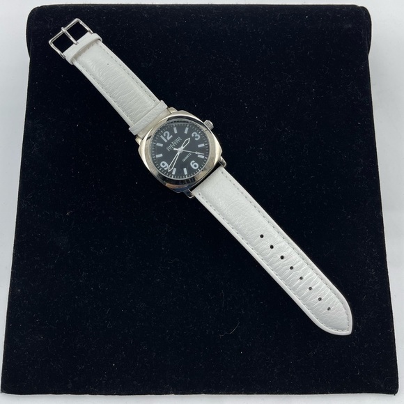 Joan Rivers Classics Collection Silver Tone White Leather Band Watch - Picture 4 of 5